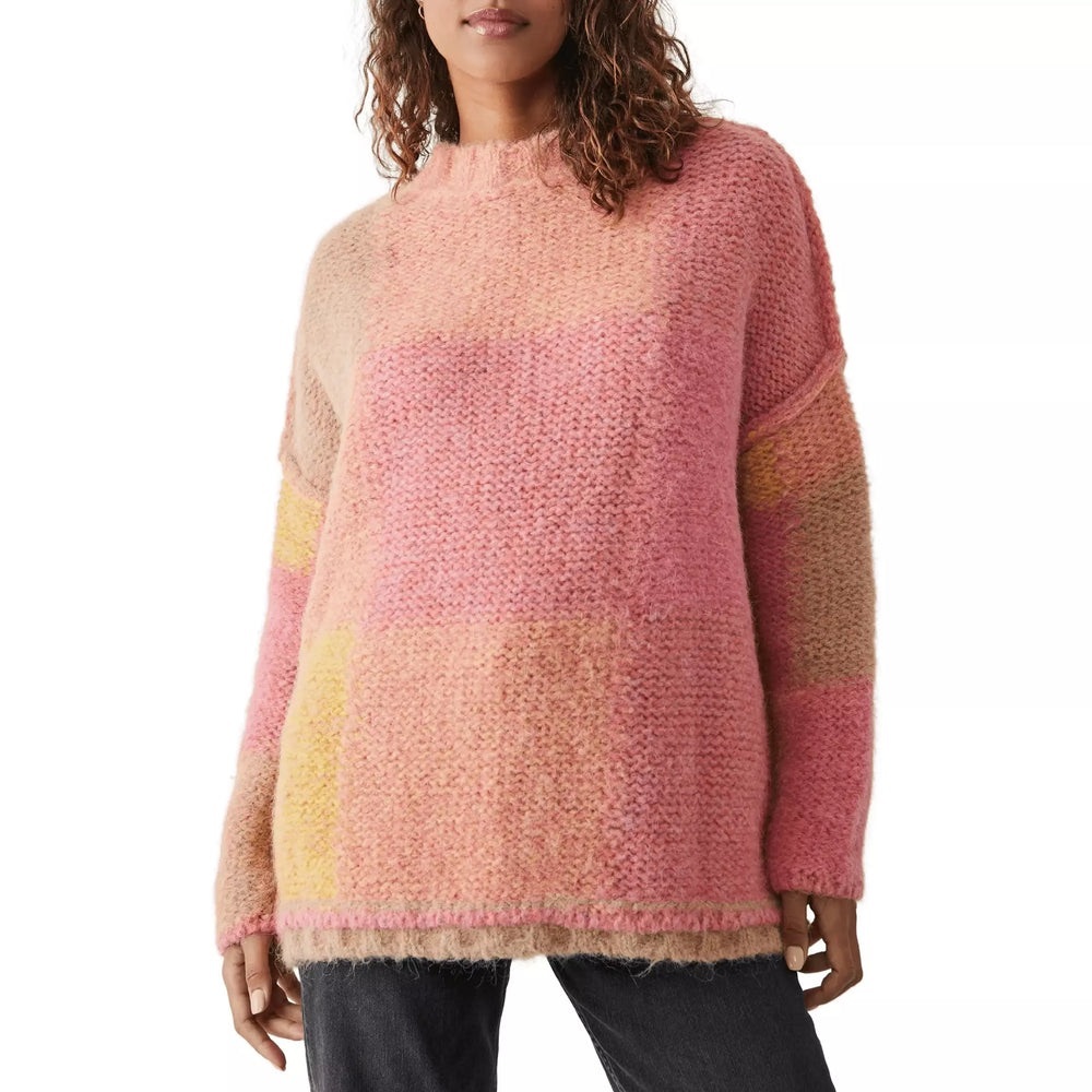 Free People Women’s Domino Prairie Sunset Alpaca Wool Blend Pullover Sweater XS